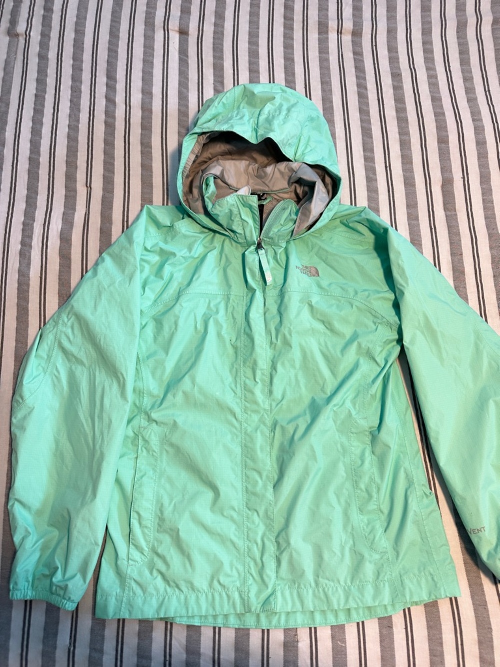 The North Face Mint Green Packable Hooded Shell